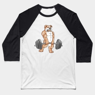 Funny bulldog as a bodybuilder Baseball T-Shirt